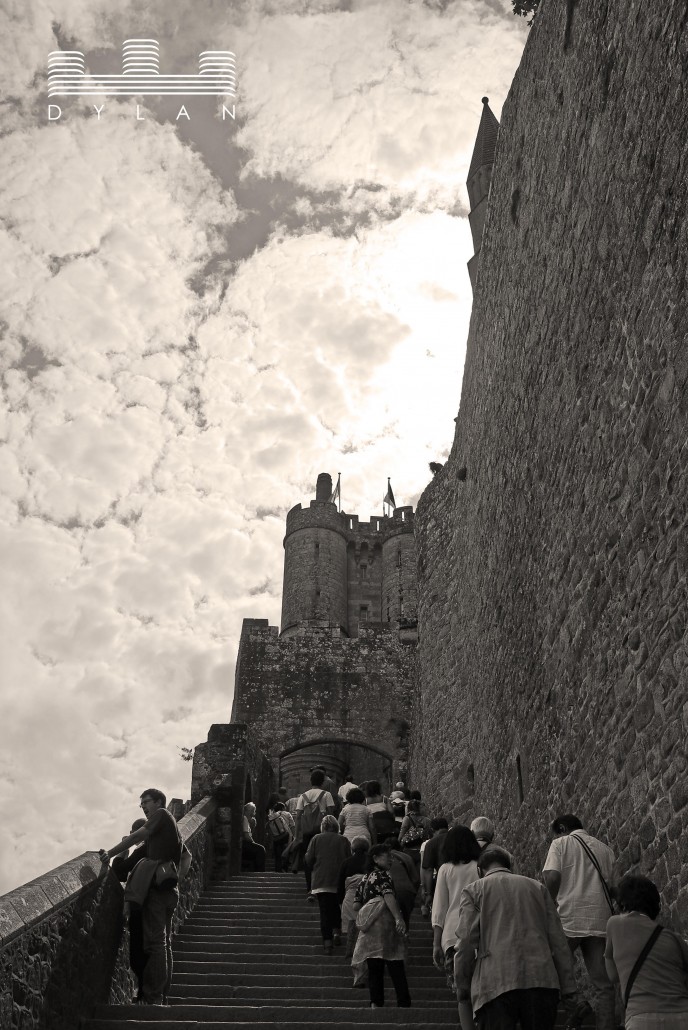 Mont St Michel - stair and wall