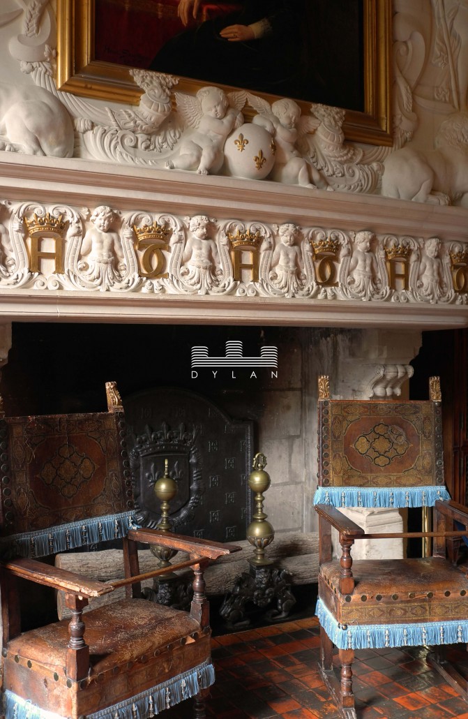 Channonceau - interior with fireplace